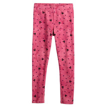 NEW Girls Minnie Mouse Hearts Dark Pink Leggings size 4T or 5T ankle length - £6.34 GBP