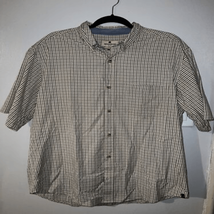 WOOLRICH Gingham Button Down Shirt - Brown/Blue Short Sleeve Casual Down Large - £8.46 GBP