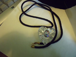 Avon Crystal Heart Pendant on Velvet Rope Cord - £17.92 GBP