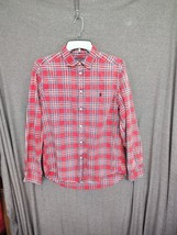 Polo Ralph Lauren Check Plaid Button Down Shirt Red Black Size 20 - £12.99 GBP