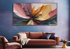 Large-Scale Blooming Colorful Floral Art Abstract Boho Landscape 3D Orig... - £1.56 GBP