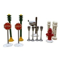 Dept 56 Village Christmas Accessories Lot 13 Stop Sign Meters Hydrant Traffic - £20.86 GBP