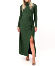 Studio Park X Shawn Killinger Knit Mock Neck Maxi Dress- Hunter Green, Petite S - £23.34 GBP