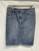 Elie Tahari Stretch Denim Flat Front Pencil Skirt W/ Pockets &amp; Belt Loop... - $18.99