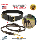 Dog Leash Geniune Leather Heavy Duty Lead Training+Dog Collar for Small ... - €25,48 EUR+