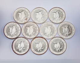 Lot of 10 2001 Australia Silver 1oz Kookaburras (BU Condition) KM# 479 - £575.83 GBP