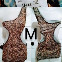 Jess K. Nylon Animal Print Cut-Out Mini Lingerie Dress Size Medium - $22.44