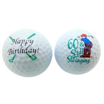 60Th Birthday Sixty &amp; Still Swinging Set Of 2 Golf Ball Golfer Gift Pack - $26.99