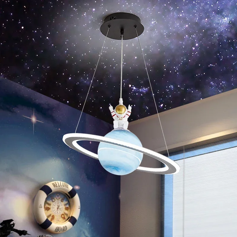 Nordic Astronaut&amp;Planet Pendant Lights Glass Ball Children Bedroom Nurse... - $156.35+