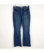 Lee Slender Secret Low On Waist Boot Cut Jeans Raw Hem Mid Rise Blue Siz... - $7.55 CAD