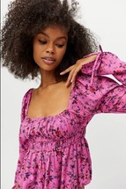 Urban Outfitters Pink Floral Print Women&#39;s Size M Smocked Flattering Summer Top - £30.56 GBP