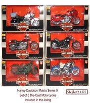 Harley-Davidson 2000 Maisto Series 9 Lot of 6 Die-Cast Motorcycles NIB - $59.95