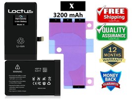 iPhone X 3200mAh High Capacity Replacement Battery A1865 A1901 A1902 LOCTUS New - £16.14 GBP