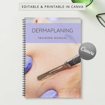Dermaplaning Printable Manual Template Training Facial Canva Editable Course Ebo - £25.57 GBP