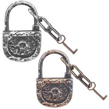ONE Plastic 8” FAKE JUMBO LOCK &amp; KEY Halloween Haunted House Pirate Cost... - $6.62