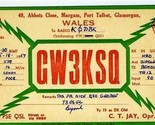 GW3KSQ QSL Card Port Talbot Glamorgan Wales 1957 - £8.51 GBP