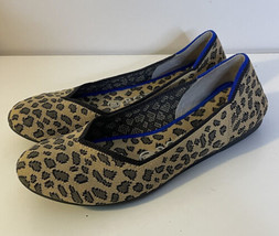 Rothys Women Size 5.5 Shoe Ballet Leopard Animal Print Round Toe Flat Slip On - £35.51 GBP