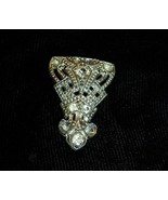 Unmarked Small Art Deco Silvertone Rhinestone Dress Clip-Lot DC 6 - £21.04 GBP