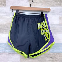 Nike Dri Fit Tempo Running Shorts Black Neon Green Liner 3&quot; Inseam Women... - $11.87