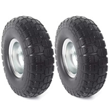 2Pcs Solid Rubber Tire Wheels Replacement 4.10/3.50-4&quot; fit for Hand Trucks - £36.59 GBP