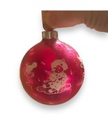 Pink Red Shiny Brite Girl Violin Christmas Ornament Stencil Mercury Glass - $13.96