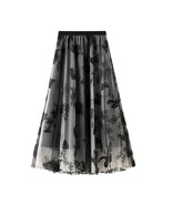 Lace Butterfly Fairy Mesh Maxi Skirt  - $43.45 CAD