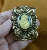 (CS13-28) MADONNA Mary baby Jesus blue + ivory oval CAMEO Pin Pendant Jewelry - £23.15 GBP