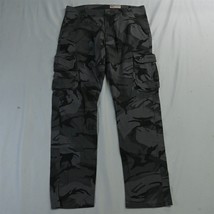 Wrangler 34 x 32 Black Gray Camoflauge Regular Taper Stretch Mens Cargo ... - $16.99