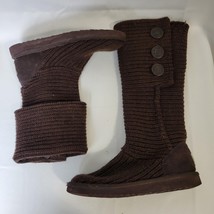 Ugg Australia Women 5819 Comfort Tall Sweater Cardi Knit Boots Shoes Sz 7 Brown - £23.25 GBP