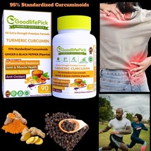 PREMIUM TURMERIC CURCUMIN with GINGER POWERFUL + 95% CURCUMINOIDS &amp; BLAC... - $18.79