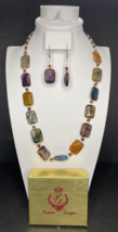 Premier Designs Jewelry Multicolor Stones Necklace &amp; Earrings Set SKU PD53 - $29.99