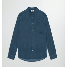 NN07 Arne 5723 Cotton Corduroy Button-Down Shirt | Men&#39;s XL, Sea Blue   N1 - £55.23 GBP