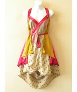 P22 Reversible Vintage Silk Magic 24" Wrap Skirt Halter Tube Dress +Bonu... - $39.90