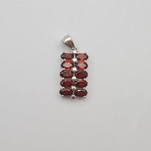 3.50 Ct Oval Cut Simulated Garnet Pendant Without Chain Gold Plated 925 Silver - £101.09 GBP