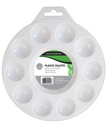 PLASTIC 6 1/2&quot; Round PALETTE artist 10 wells art White DALER ROWNEY 8456... - $14.63