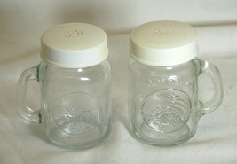 Mixed Match Clear Glass Mason Jars Salt &amp; Pepper Shakers Vintage - £13.44 GBP