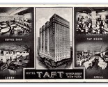 Hotel Taft Multiview New York City NY NYC B&amp;W Chrome Postcard T21 - $1.93