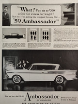 1959 Holiday Original Art Ad Advertisement 59 AMBASSADOR by RAMBLER Auto... - £8.48 GBP