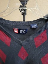 Chaps men Sweater vest 2XL blue and red - $12.09