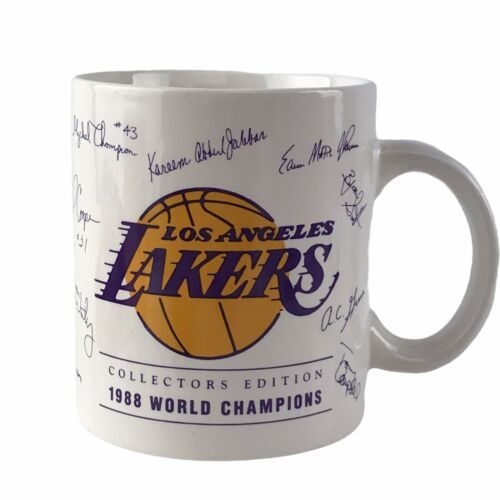 Los Angeles Lakers 1988 World Champions Coffee Mug Collectors Edition Signatures - $46.54