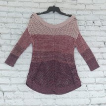 Maurices Womens Sweater Small Purple Open Knit Ombre Pullover - £17.36 GBP