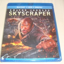 SKYSCRAPER  Dwayne Johnson BLU RAY + DVD + DIGITAL BRAND NEW &amp; SEALED - $5.93