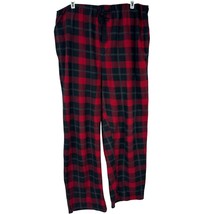 Perry Ellis Portfolio Mens Size XL Red &amp; Black Plaid Sleepwear Pants - $15.28