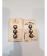 La Mode Antique Silver Tone Metal Buttons Vintage Lot Of 6 On Cards - $8.14 CAD