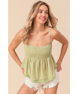 BiBi Fringed Hem Smocked Cami - $43.16