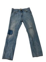 Uniqlo Mens Blue Distressed Light Wash Cotton Stretch Denim Jeans Size 32 x 30 - £29.05 GBP