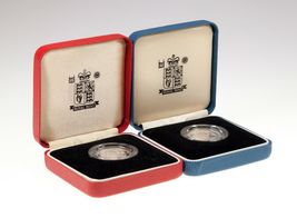 1993 Great Britain One Pound Two Coin Set In Silver Proof &amp; Piedfort w/ ... - €115,25 EUR