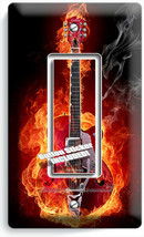 RED FLAME BASS ELECTRIC GUITAR 1 GFCI LIGHT SWITCH PLATE MUSIC STUDIO RO... - £7.75 GBP