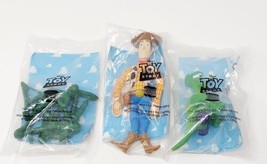 Disney Pixar Toy Story Burger King Kids Club Toys Lot (3) Woody Rex Army... - $10.49