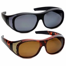 2 Pc Medium Fit Over Most Rx Glasses Cover Sunglasses Safety Driving Dar... - £34.36 GBP